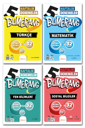 Günay Yayınları - 5. Sınıf Türkçe Matematik Fen Bilimleri Sosyal Bilgiler Bumerang Haftalık Denemeler Günay Yayınları