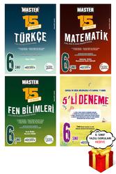Okyanus Yayınları - 6. Sınıf Master Türkçe Matematik Fen 15 li Deneme Seti ve 5 li Deneme Okyanus Yayınları - Hediyeli