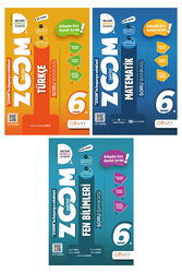 Günay Yayınları - 6. Sınıf Türkçe Matematik Fen Bilimleri Soru Bankası Seti Zoom Serisi Günay Yayınları