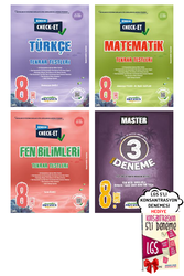Okyanus Yayınları - 8. Sınıf LGS Check-Et Türkçe Matematik Fen Tekrar Testleri ve 3 Deneme Seti Okyanus - Hediyeli