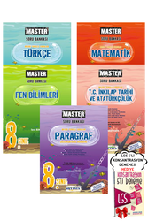 Okyanus Yayınları - 8. Sınıf LGS Master Türkçe Matematik Fen İnkılap Paragraf Soru Bankası Okyanus Yayınları - Hediyeli