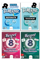 Günay Yayınları - 8. Sınıf LGS Matematik Fen Bilimleri 4'lü Soru Bankası Deneme Seti Günay Yayınları