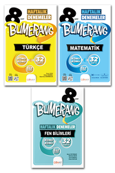 Günay Yayınları - 8. Sınıf LGS Türkçe Matematik Fen Bilimleri Bumerang Haftalık Denemeler Günay Yayınları