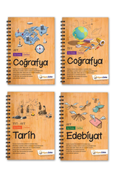 Hiper Zeka Yayınları - TYT-AYT Tarih Coğrafya ve Edebiyat İçi Dolu Defter Seti Hiper Zeka