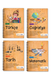 Hiper Zeka Yayınları - TYT Türkçe Matematik Coğrafya ve TYT-AYT Tarih İçi Dolu Defter Seti Hiper Zeka